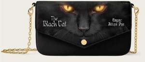 The Black Cat Chain Crossbody Bag Vegan Leather New Horror Halloween